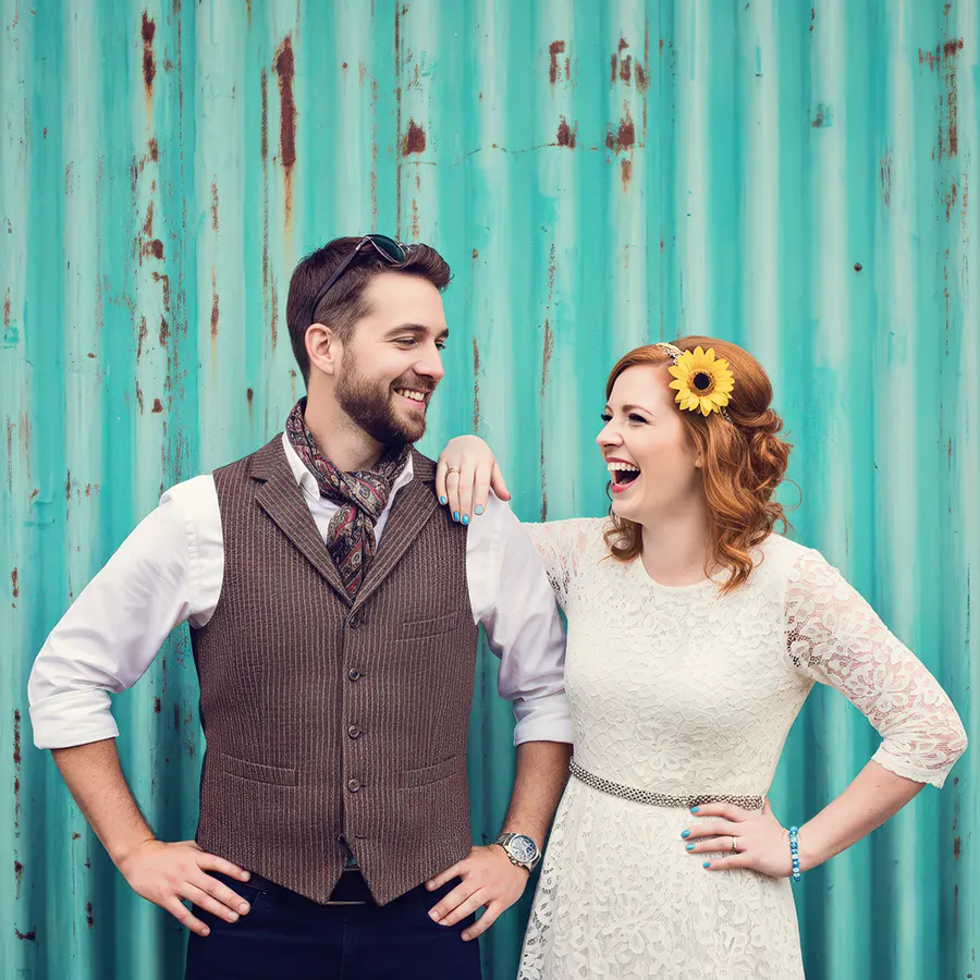 Natural wedding day laughter in Kidderminster